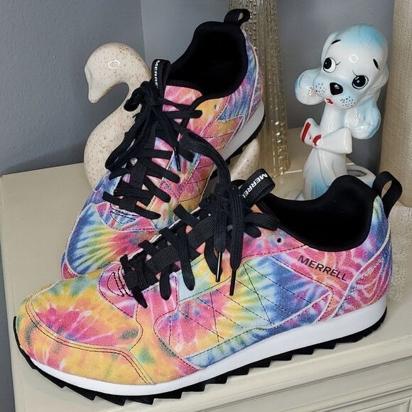 Merrell Suede Rainbow Tie-Dye Alpine Sneakers Kicks Shoes Sz 10M Ladies New - Picture 1 of 8
